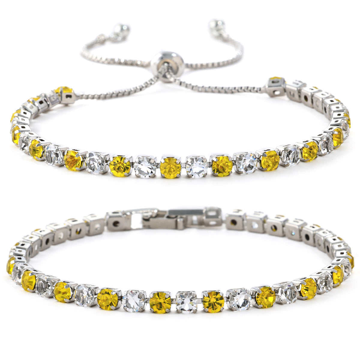 Women's Fashion Color Zircon High-grade Light Luxury Tennis Bracelet