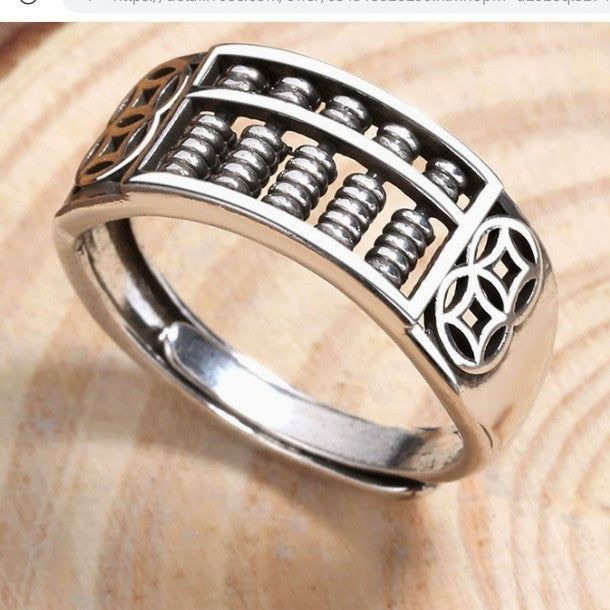 Women's & Men's Retro Style Thai Sier Abacus For Ring