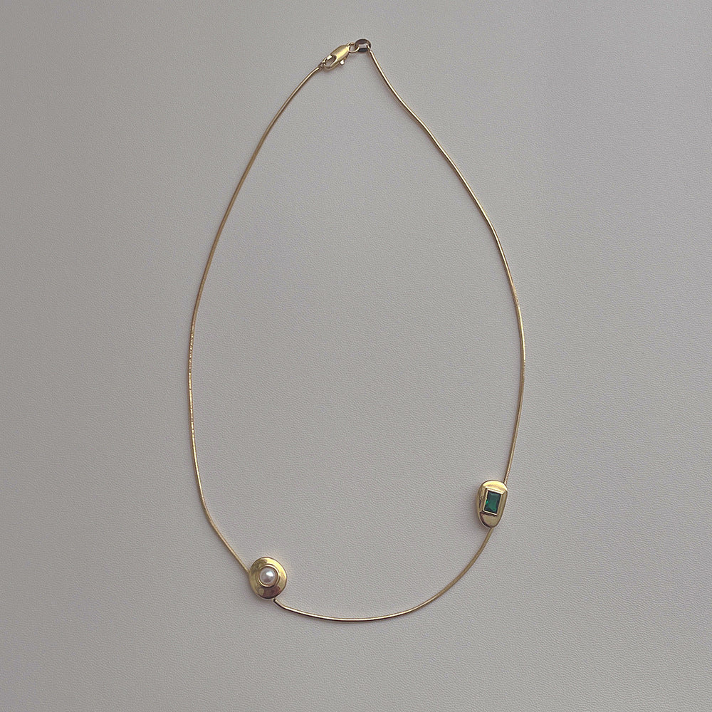 Zircon Pearl High-grade Light Luxury Clavicle Chain Necklaces