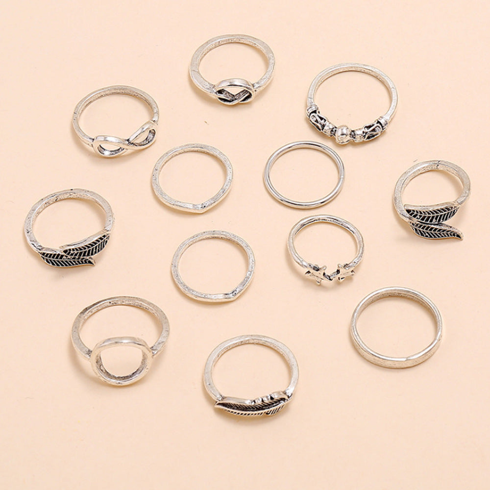 Leaf Metal Fashion Five-pointed Star Pieces Rings