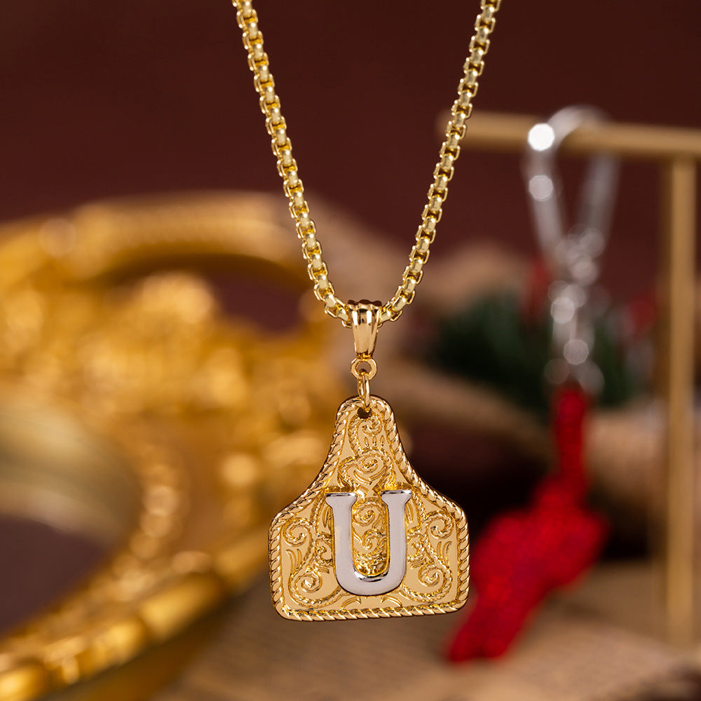 Women's Fashion English Letters Electroplated Copper For Design Personalized Clavicle Necklace