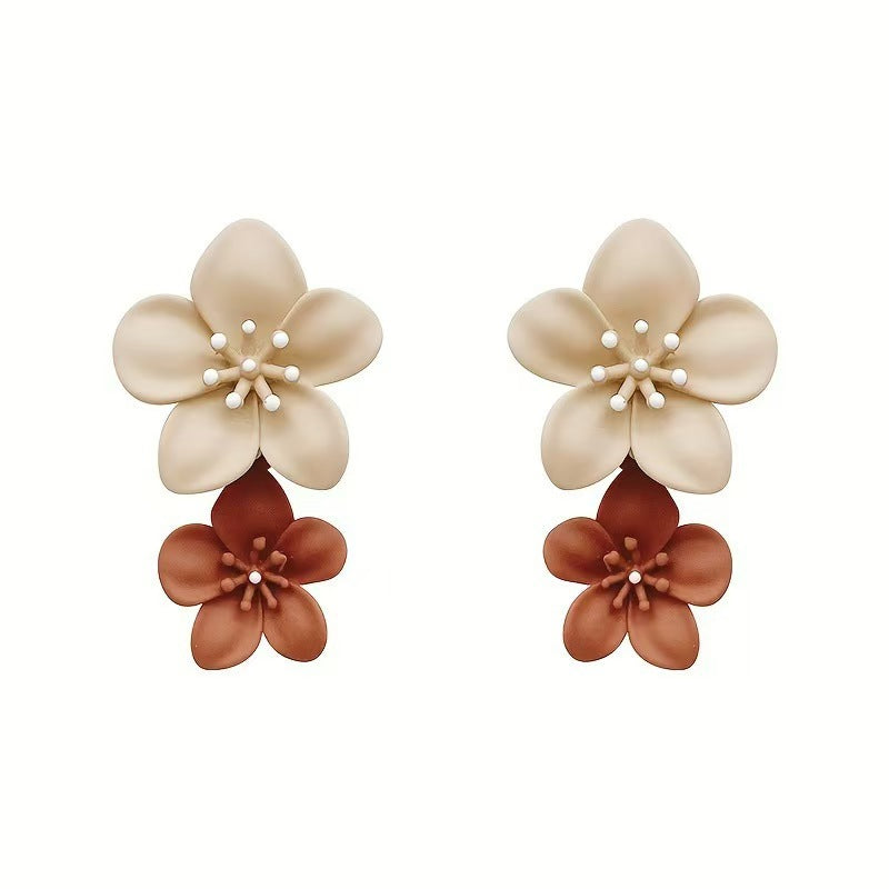 Women's Color Flower For Special Interest Light Luxury Stud Earrings