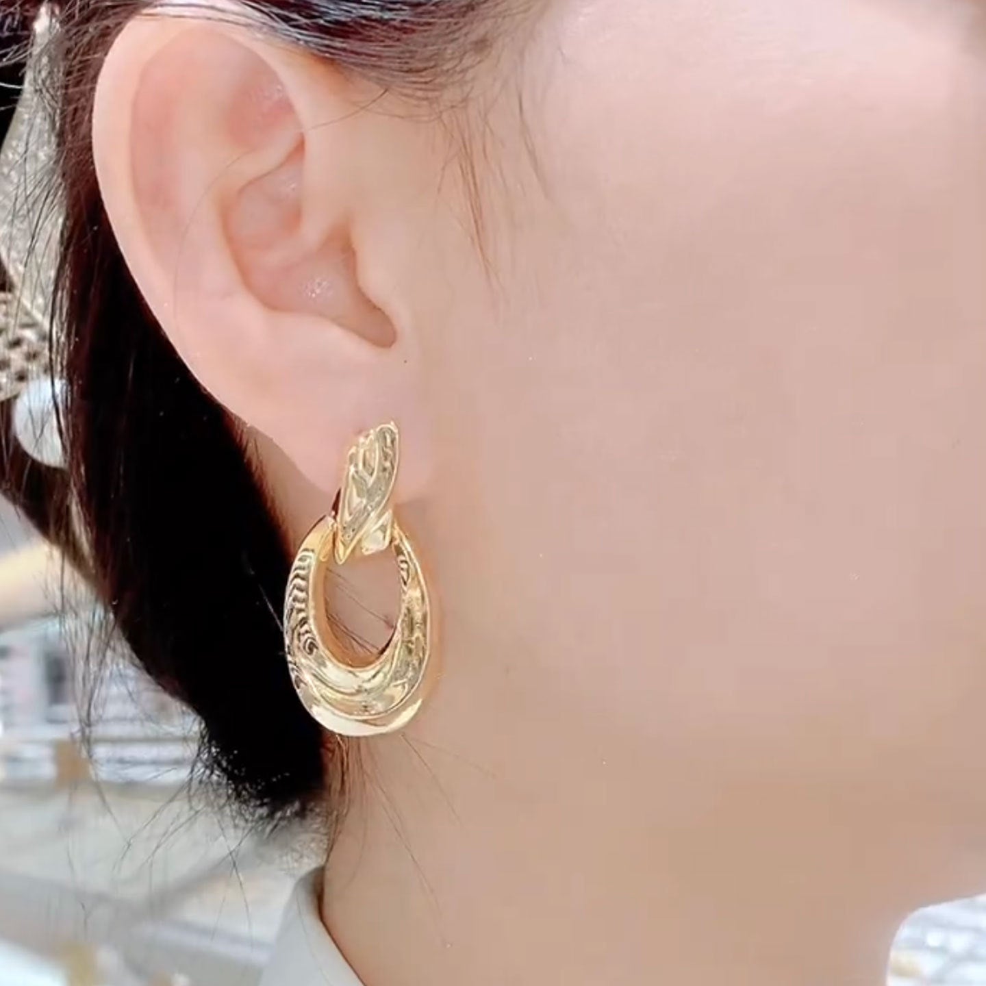 Personality Hollow Out Water Drop Metal Creative Rings