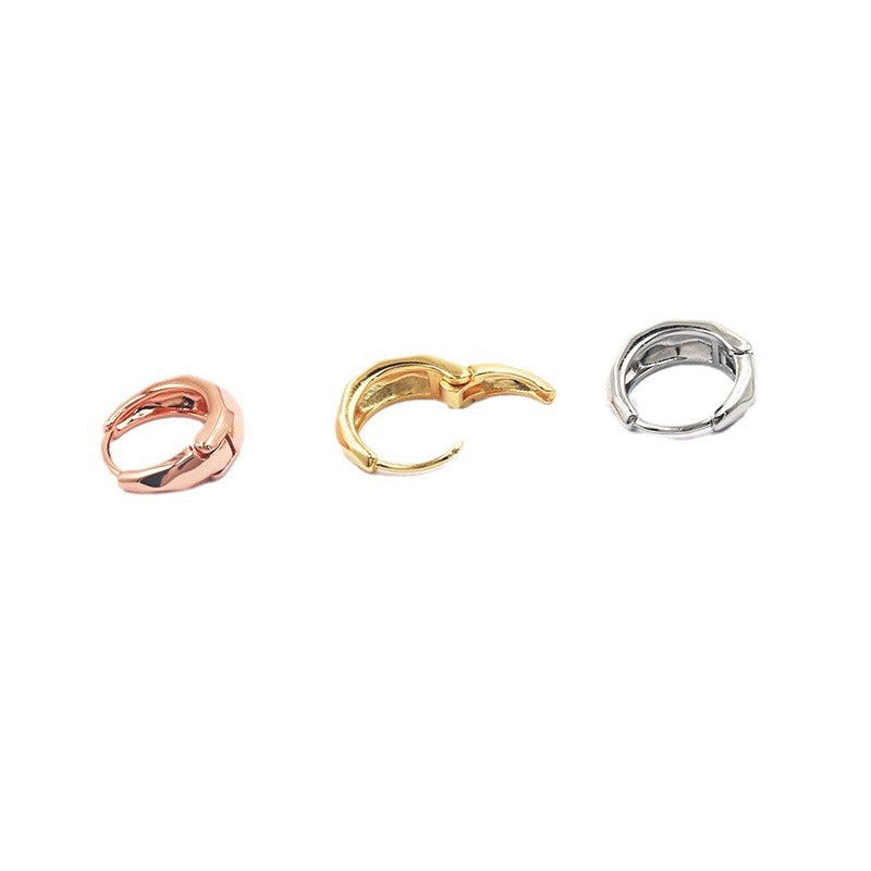Women's Copper Plated Real Gold Simple Fashion Style Geometric Rhombus Earrings