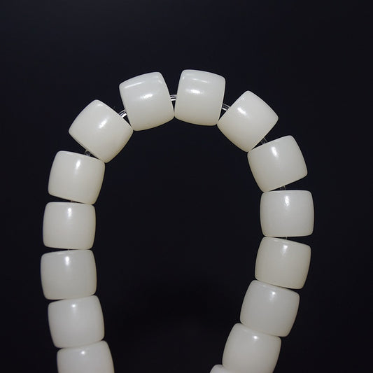 Jade Bodhi Root Straight Cut Barrel Beads Small Size Bracelets