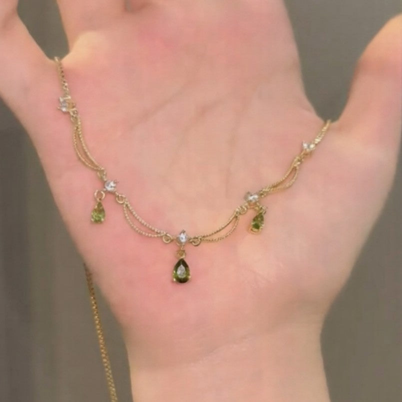 Women's Plating Zircon Water Drops Light Luxury Minority Clavicle Chain Fashion Necklaces