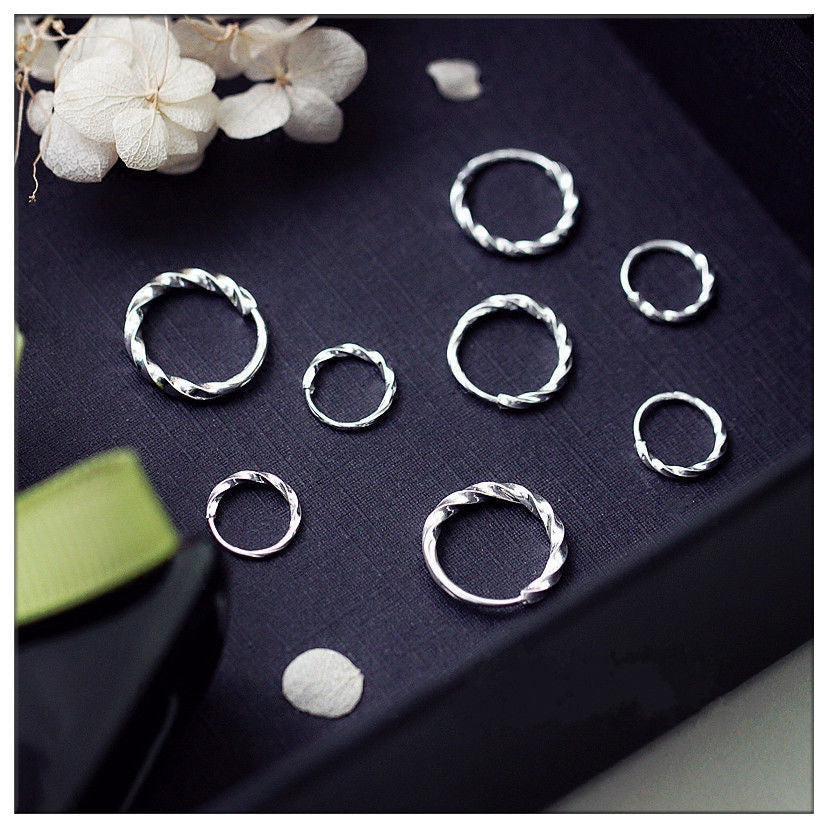 Women's Sterling Sier For Twist Small Circle Personality Fashion Earrings