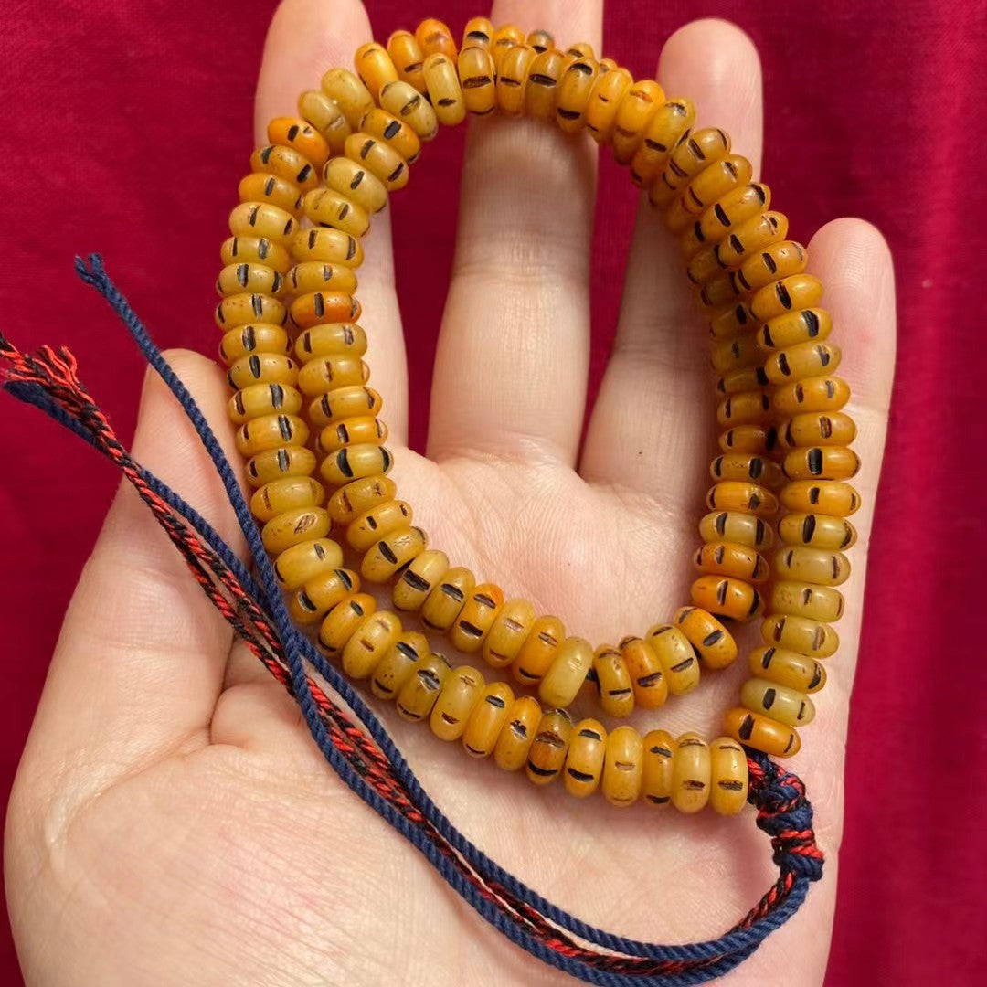 Tibetan Area Crafts Camel Bone Yak Old Beads Tablet Bracelet