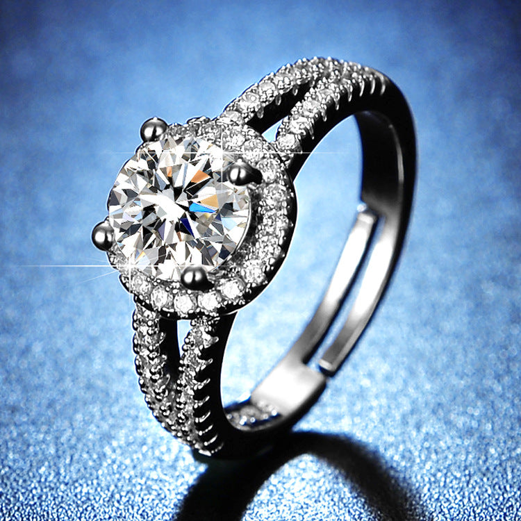 Women's Moissanite More Than Karat Imitation Diamond Rings