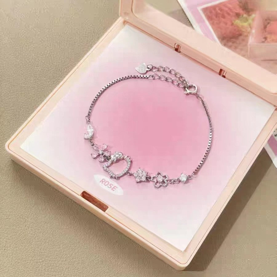 Beautiful Light Luxury High-grade Full Diamond Flash Trendy Temperamental Minority Bracelets