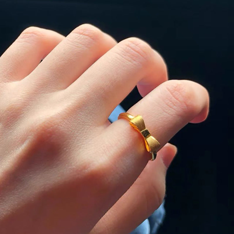 Bends Hitches Gilded Design High-grade Gold Rings