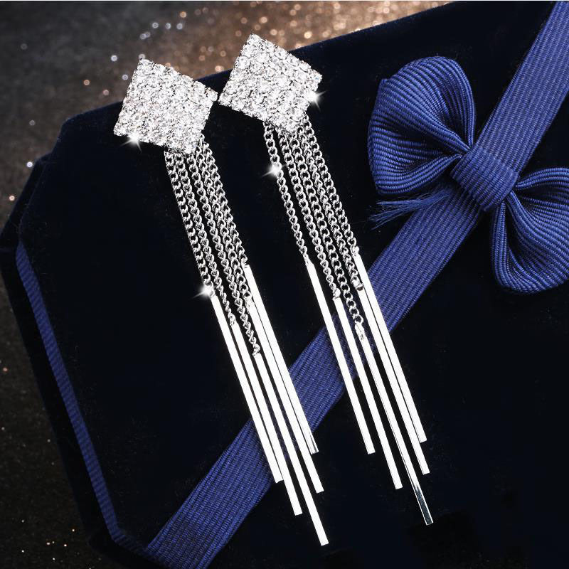 Needle Claw Chain Tassel Long Elegant High-grade Super Fairy Thin Earrings