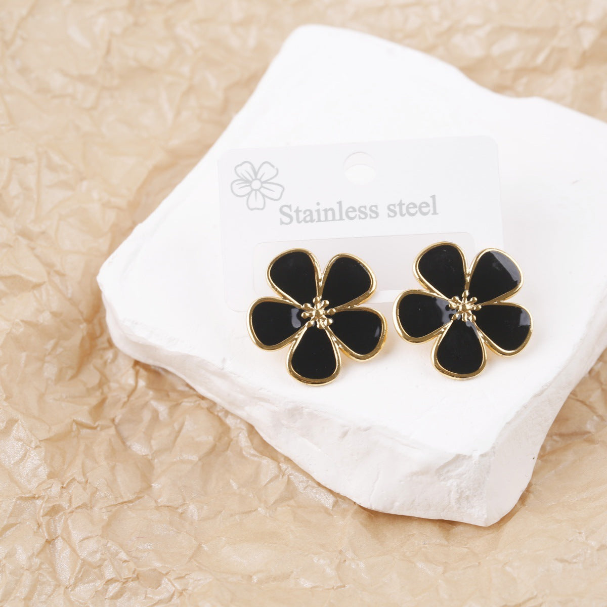 Style Sweet Elegance Metal Glaze Flowers Fresh Stud Earrings