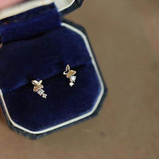 Women's Gold-plated Mini Exquisite Entry Lux Elegant Stud Earrings