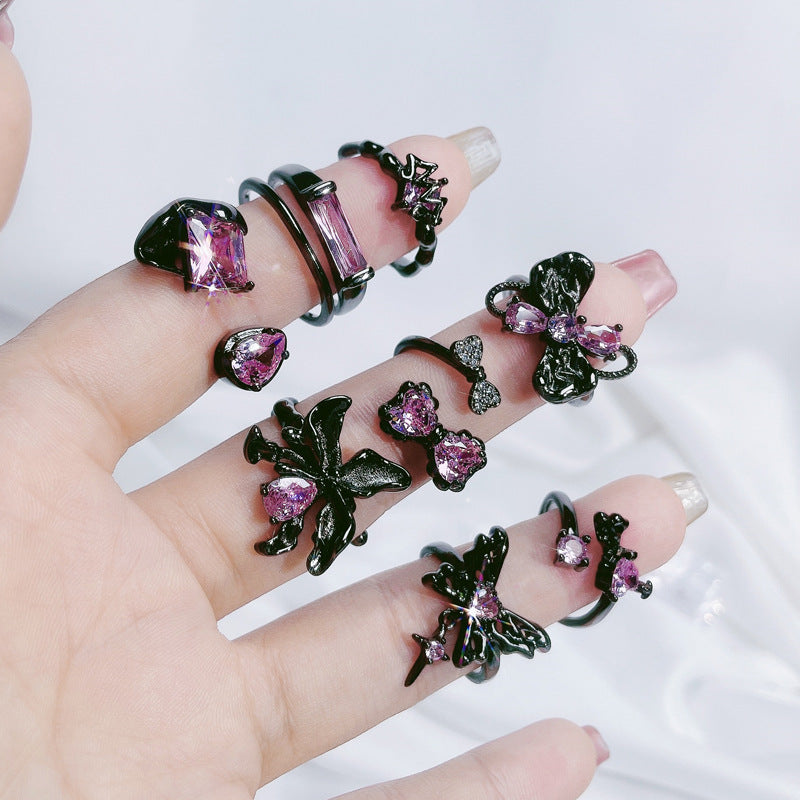 Fashion Personalized Female Butterfly Light Luxury Temperament Rings