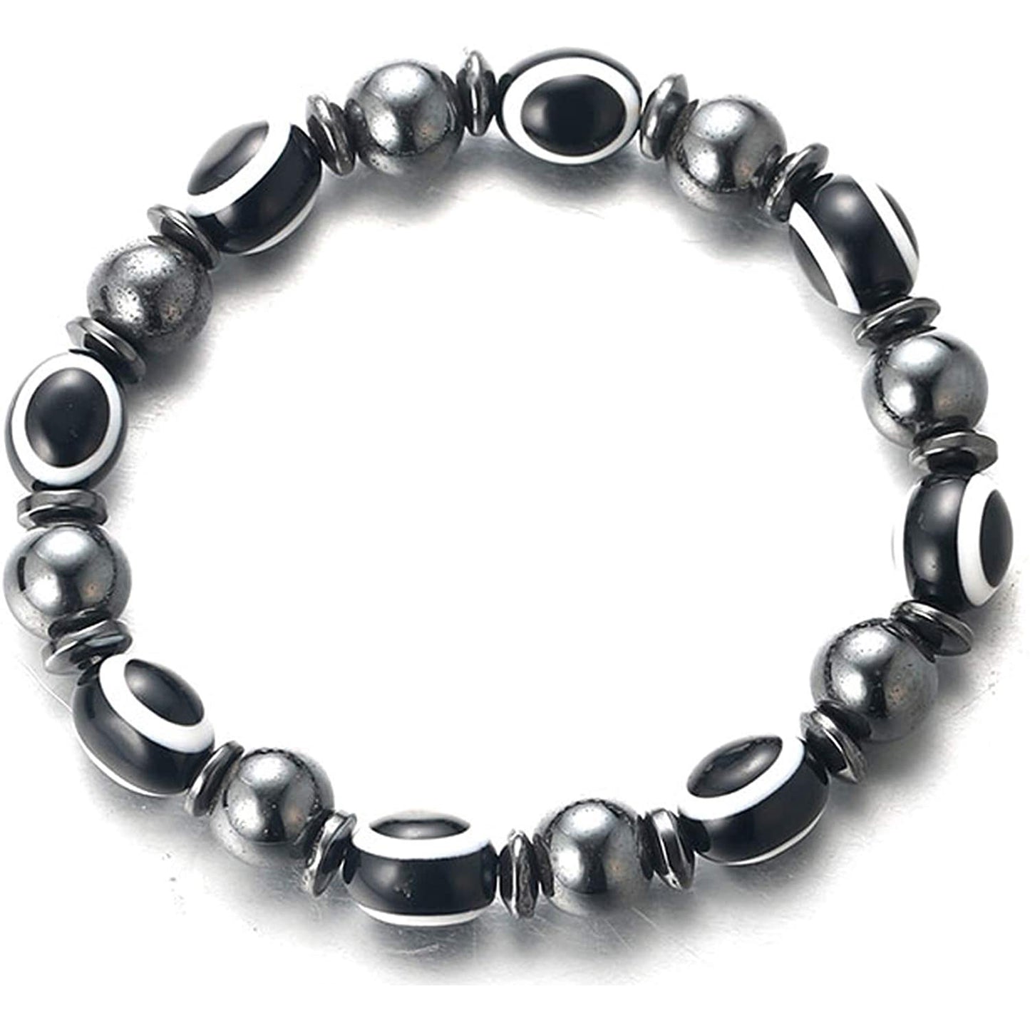 Haematite Eye Gift For Ladies Hematite Spacer String Beads Stretch Bracelet