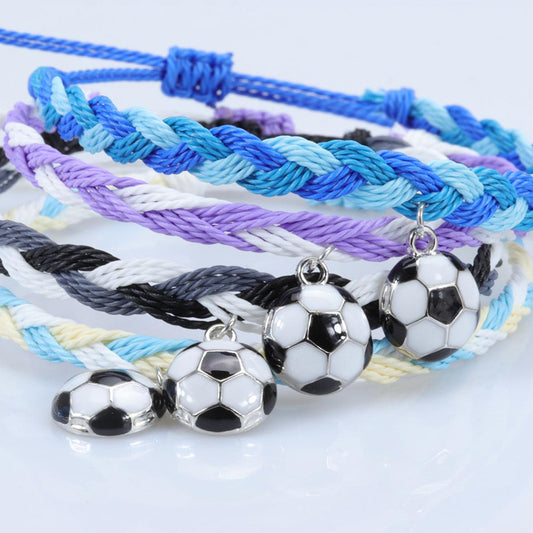 Women's & Men's Football Couple Party Design Wax Line Bracelets