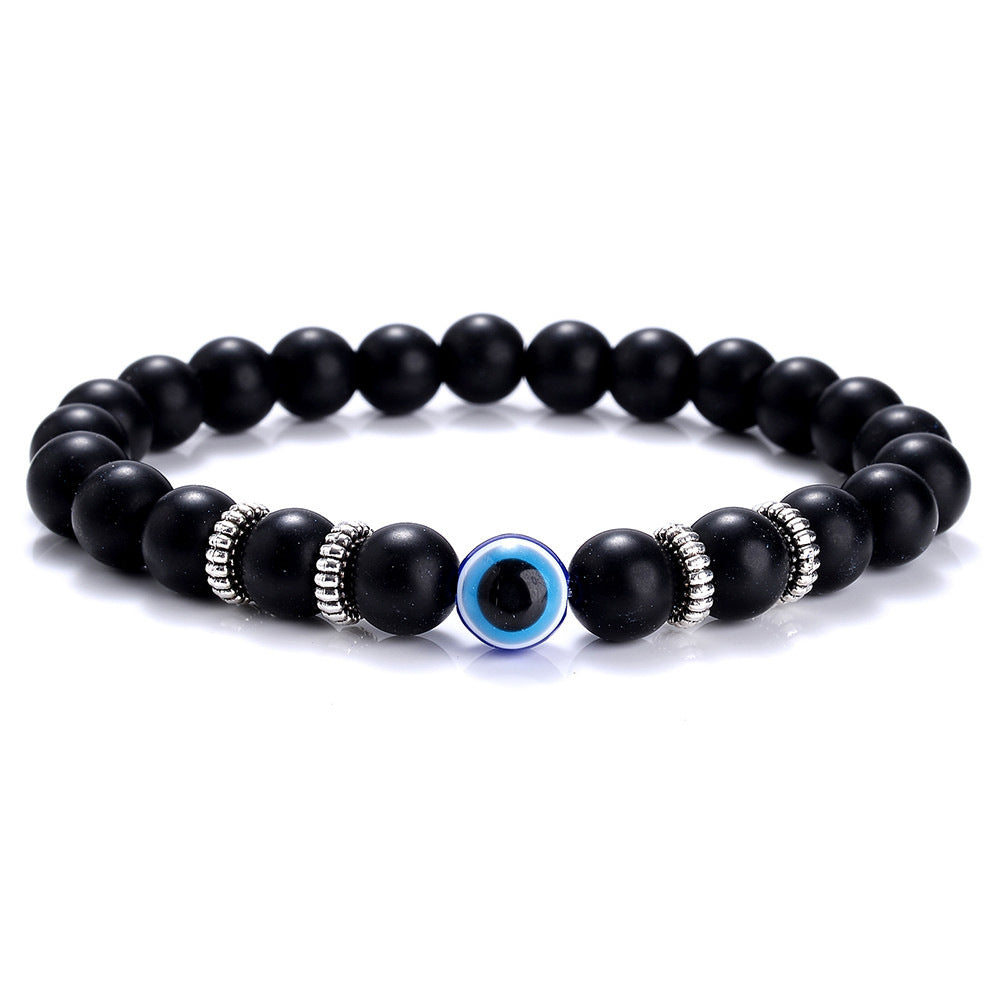 Blue Volcanic Rock Bead Devil Eye Fatima Bracelets