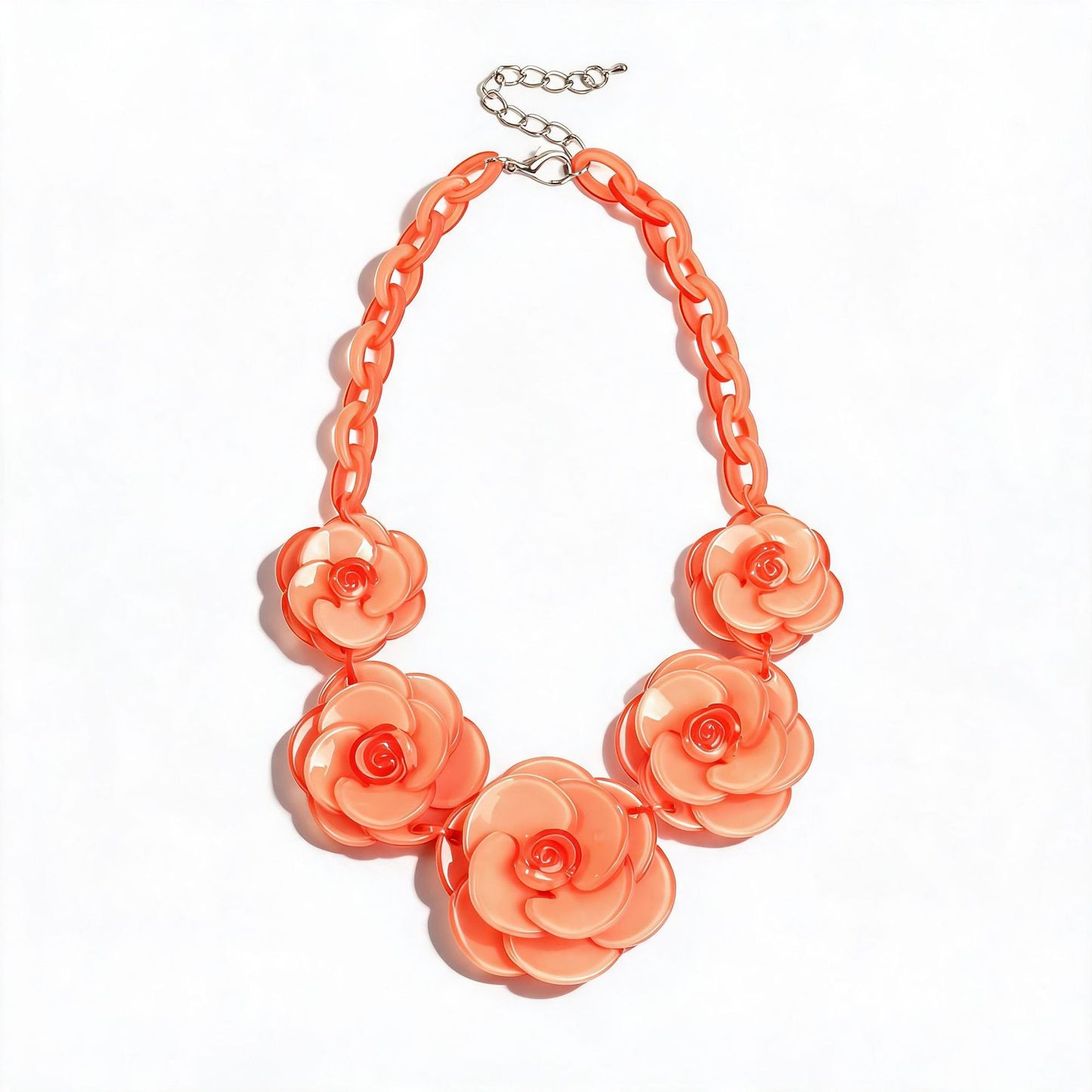 Women's Flower Bohemian Style Dopamine Contrast Color Rose Necklaces