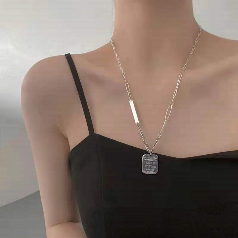 Women's & Men's Fashion Simple Titanium Steel Sweater Chain Personalized Hip Hop Necklace