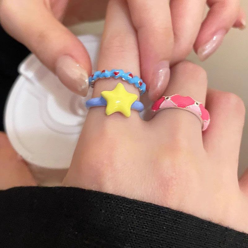 Women's Ancient Retro Fashion Twin Temperament Personality Style Rings