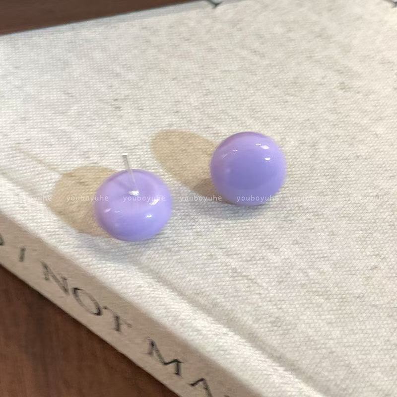 Women's Candy Color Steamed Bread Bean-shaped Unique Rings