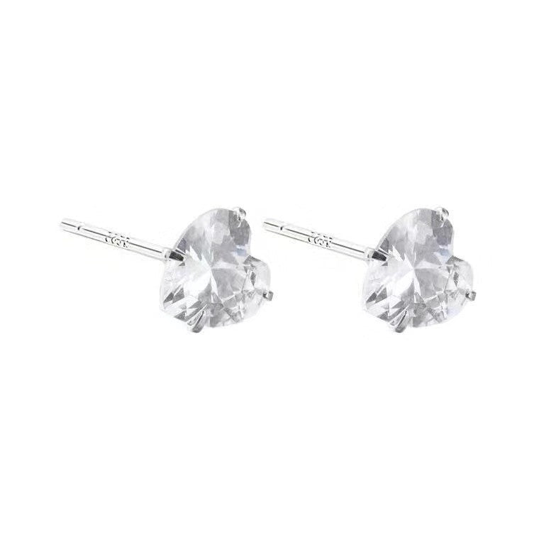 Women's Sterling Sier Simple Small Star Moon Mori Earrings