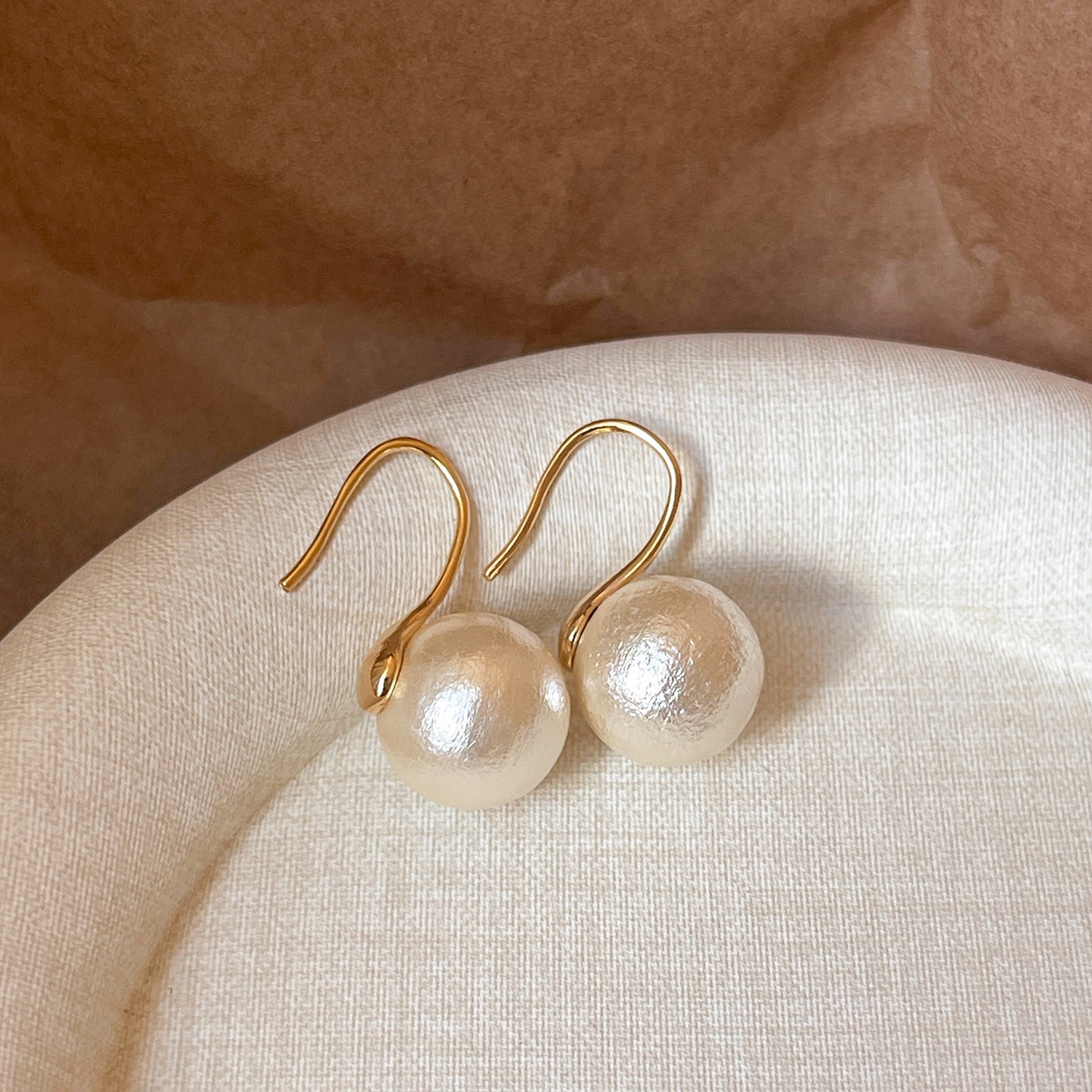 Women's Cotton Pearl Ear Hook High-grade Light Luxury Temperament Rings