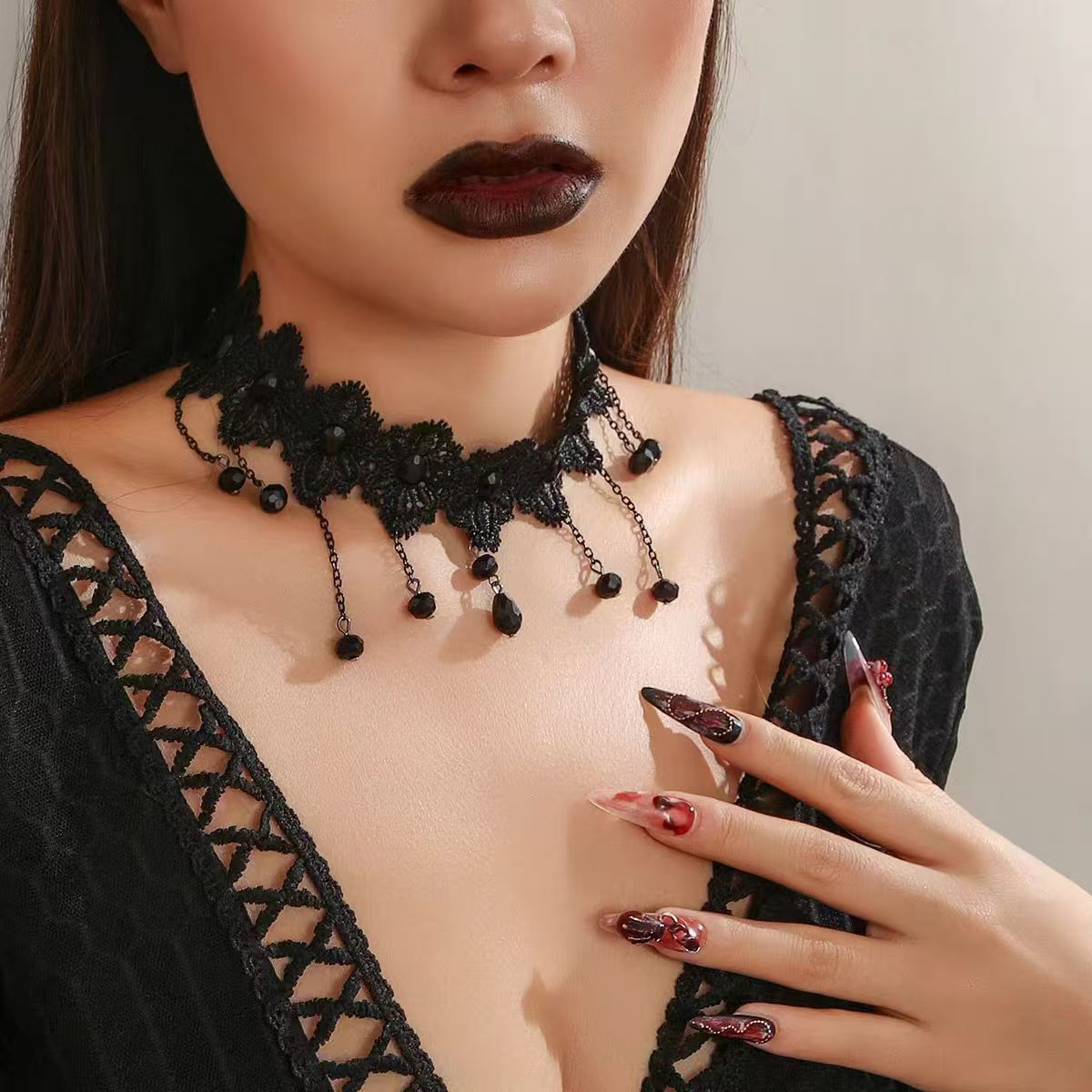 Lace Tassel Clavicle Chain Niche Personality Necklace