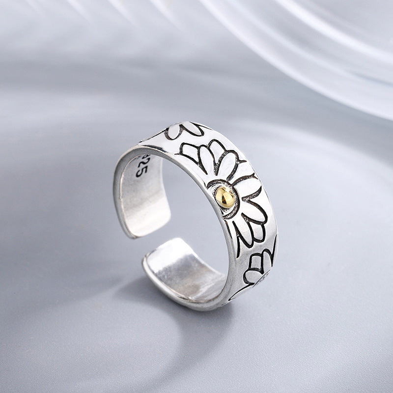 Sweet Flower Open Personality Fashion Design Temperament Rings