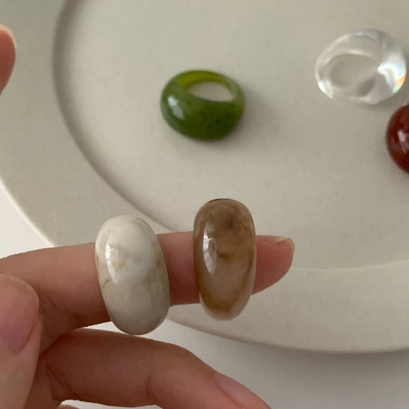 Wide Face Female Simple Personality High Rings