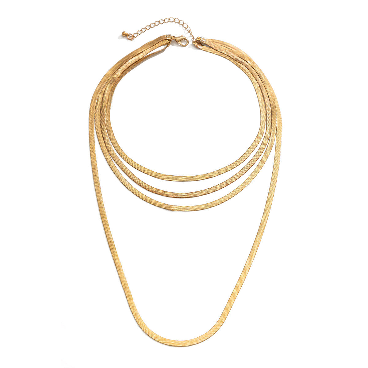 Style Flat Snake Bone High-grade Tassel Multilayer Necklaces