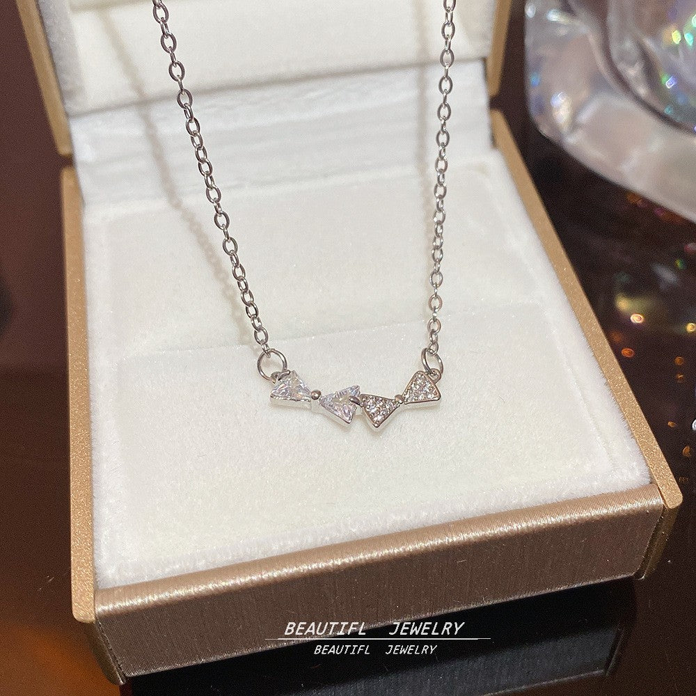 Women's Minority Simple Fashionable Elegant Zircon Clavicle Chain Titanium Steel Accessory Necklace