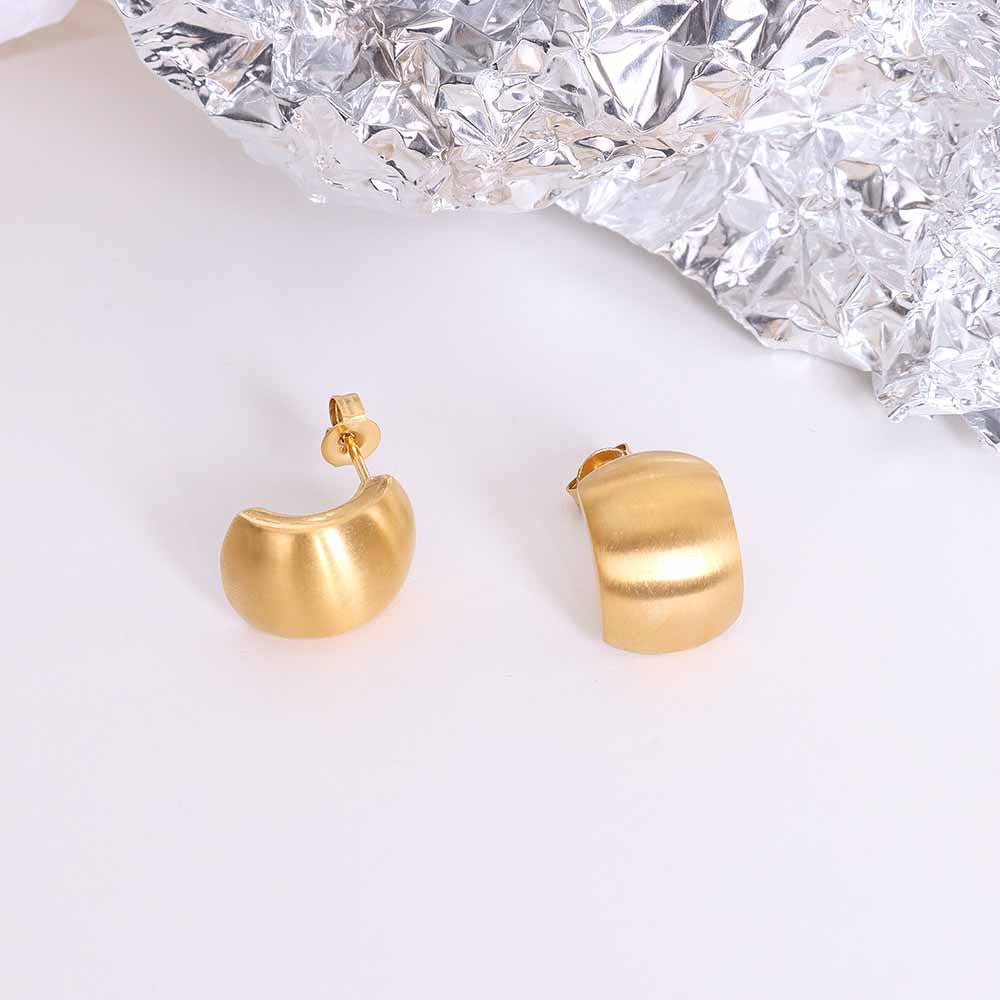 Simple Niche Retro Geometric Ear Titanium Earrings