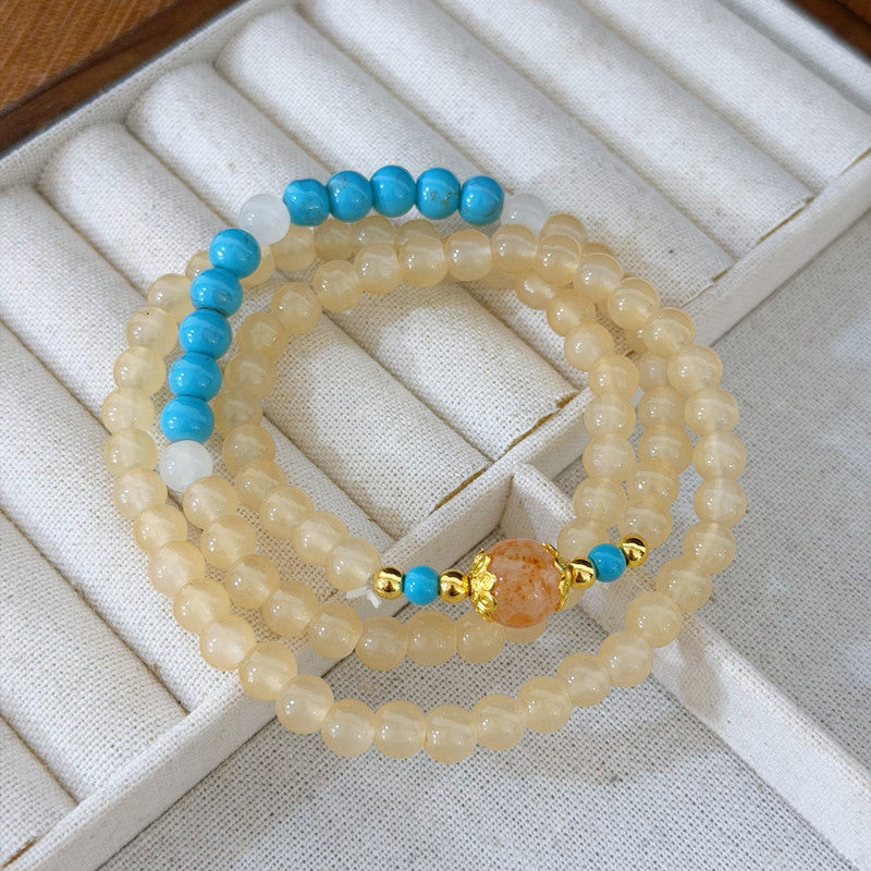 Double Layer Twin Chinese Style Safe National Circle Niche String Bracelet