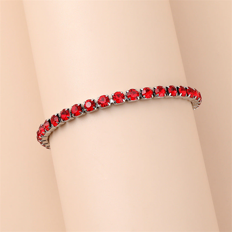 Women's Colorful Super Flash Square Diamond Claw Bracelets