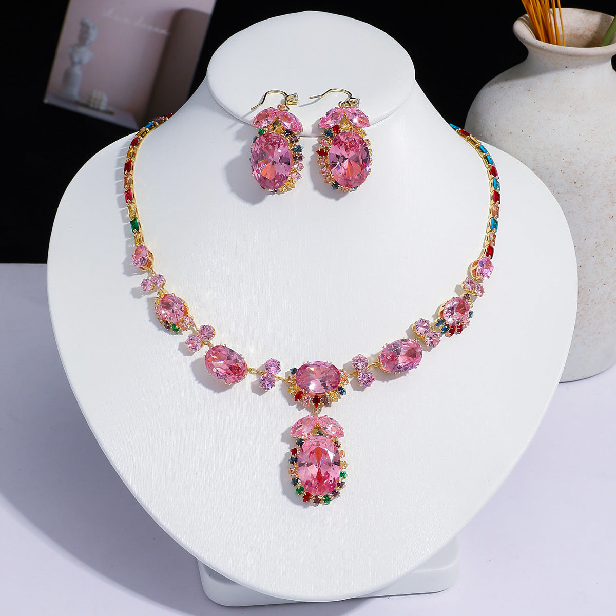 Fashion Trend Zircon Green Butterfly Tassel Necklace