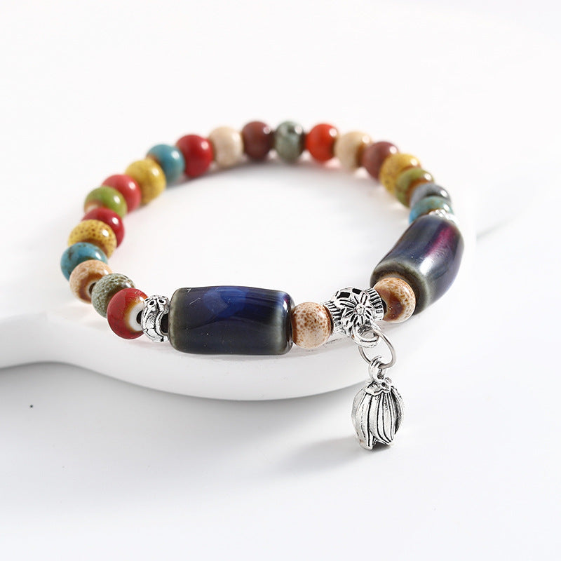 Ethnic Style Ceramic Beaded Artistic Ancient Bracelet