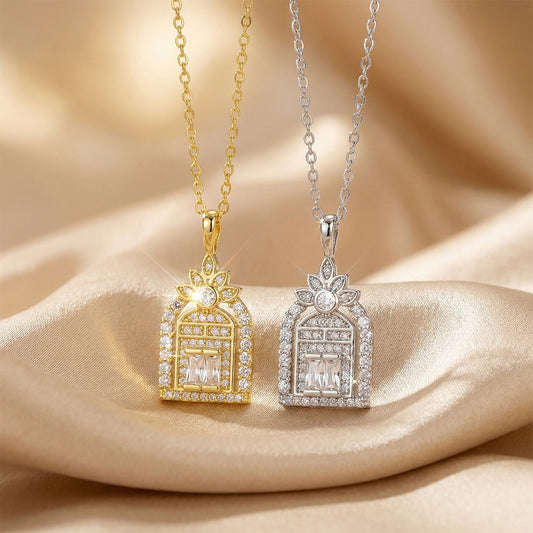 Copper Inlaid Zirconium Full Diamond Happiness Necklace
