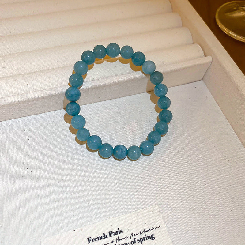 French Retro Smiley Face Bamboo Artificial Jade Personality Trendy Light Bracelets