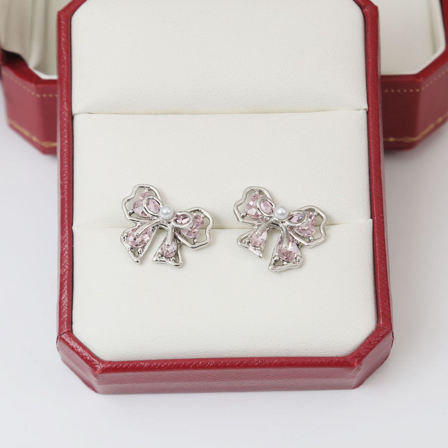 Sier Needle Pink Rabbit Dolphin Love Heart Design Sense Cartoon Earrings