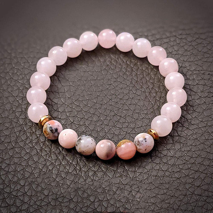 Women's & Men's Pink Zebra Beads Holiday Gift Friendship Bracelets