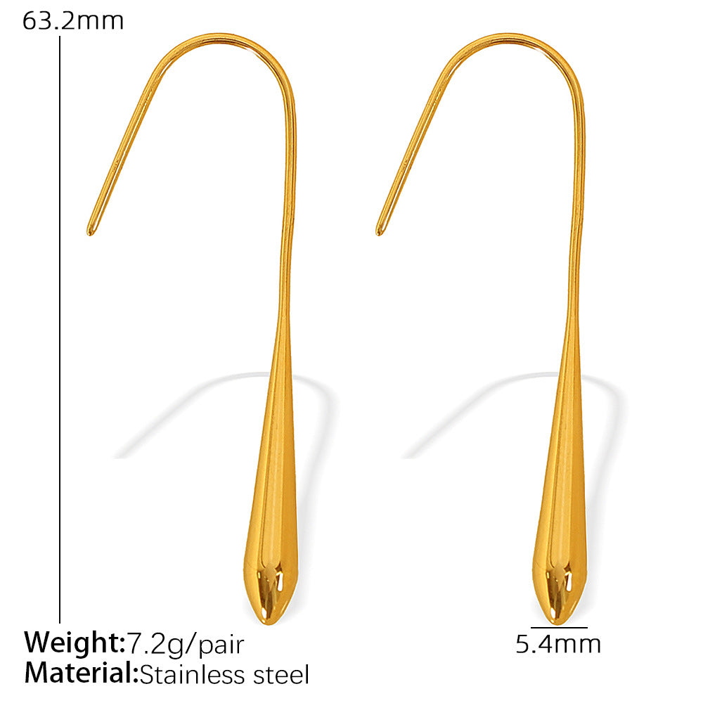 Unique Design Ear Hooks Drop-shaped Gourd Rings
