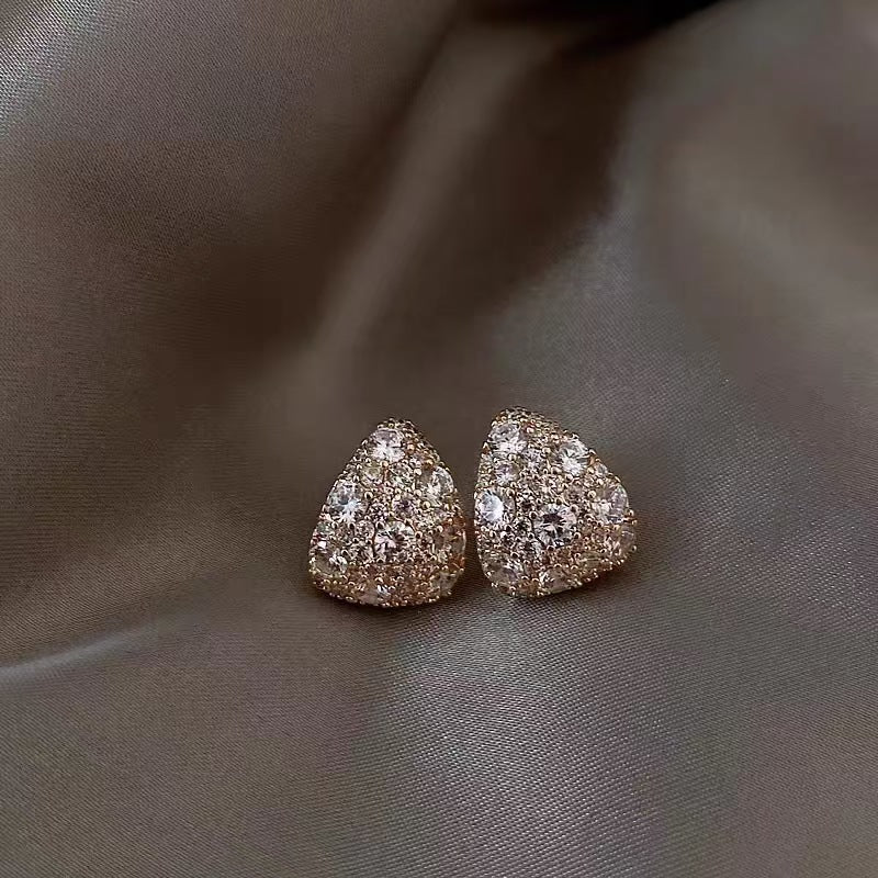 Women's Delicate Super Shining Gold Zircon Drop Shape For Personalized Minority Rings