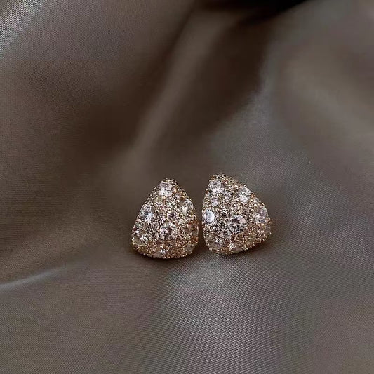 Women's Delicate Super Shining Gold Zircon Drop Shape For Personalized Minority Rings