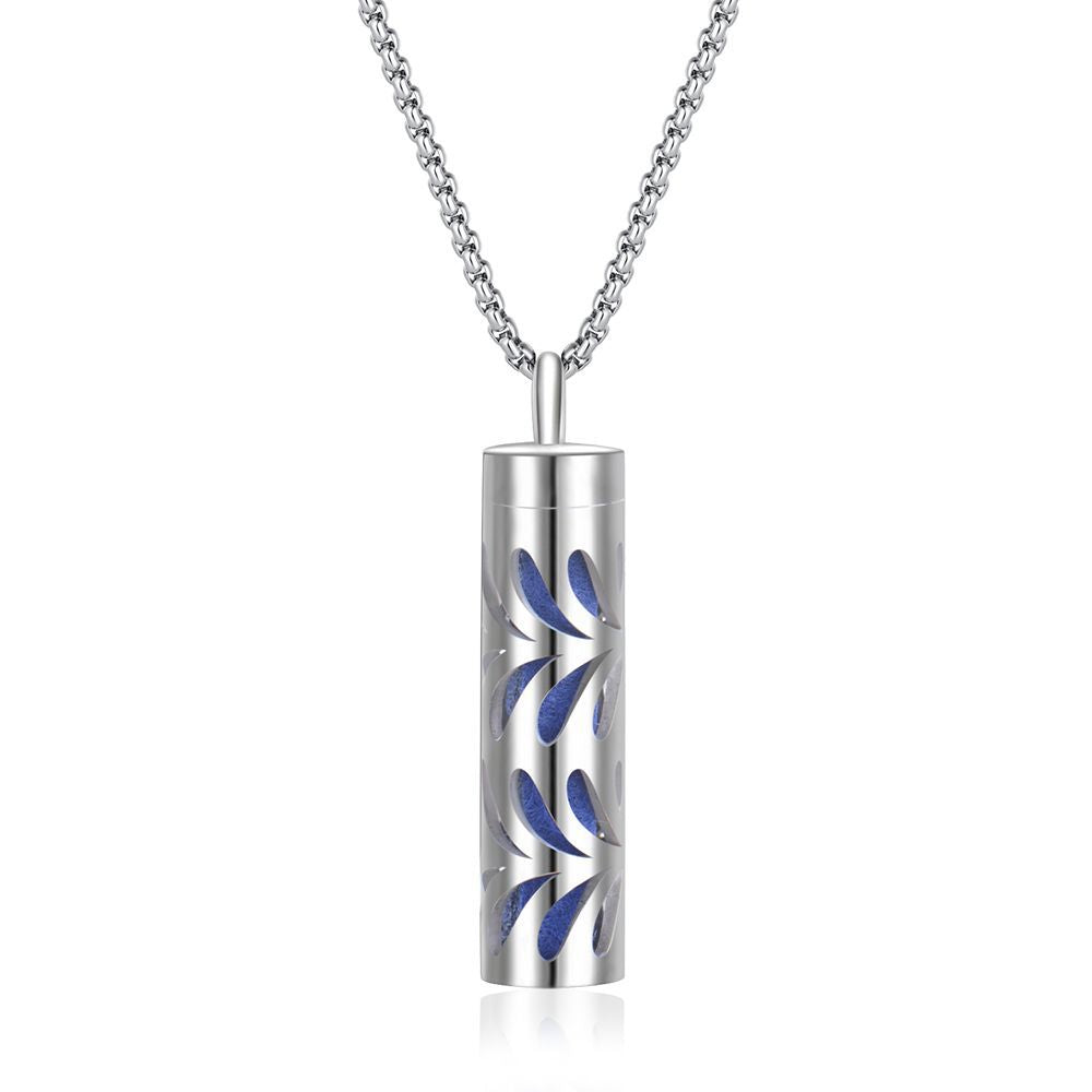 Perfume Bottle Essential Oil Stainless Steel Cylinder Corrugated Couple Pendants