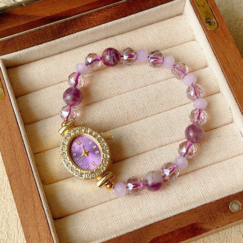 Crystal Watch Female Princess Style Love Special Interest Light Bracelet