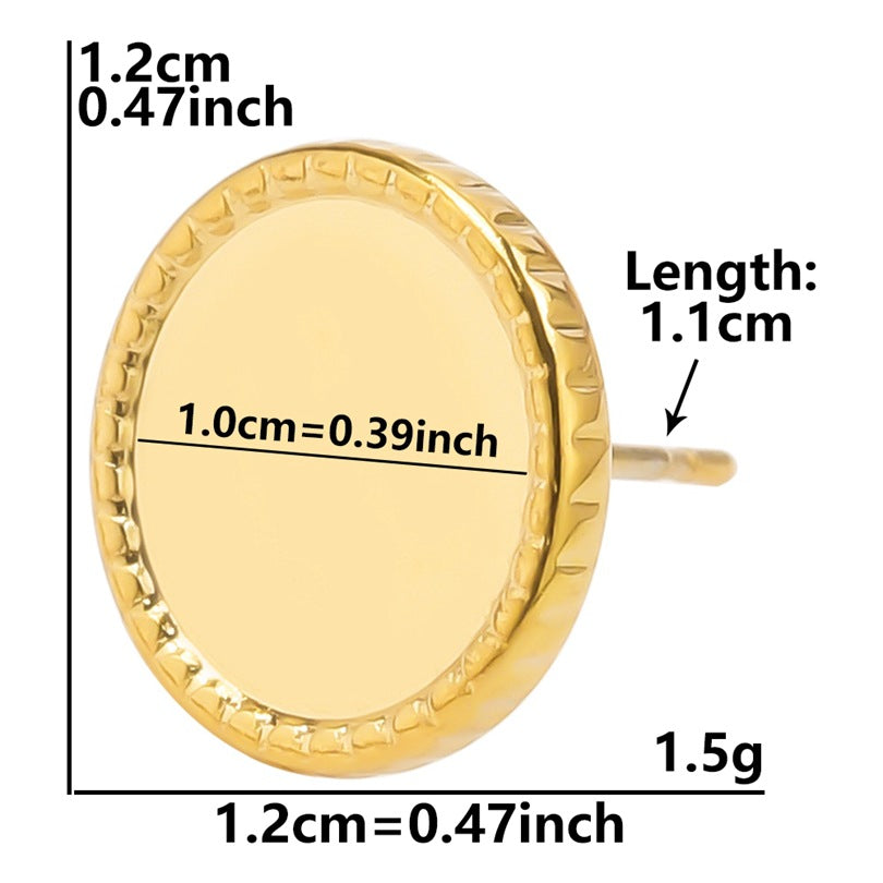 Stainless Steel Round Base Support Titanium Piercing Ear Clip Stud Earrings