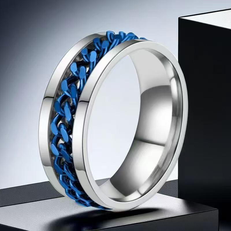 Men's Hip Hop Fashion Rotating Cold Niche Ring