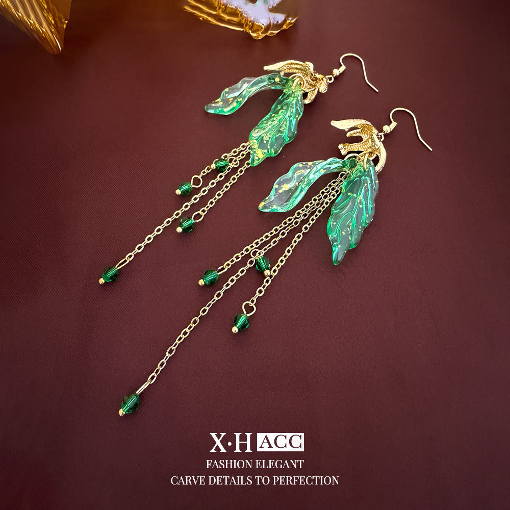 Elegant Zircon Butterfly Tassel Gentle Stylish Personality Stud Earrings